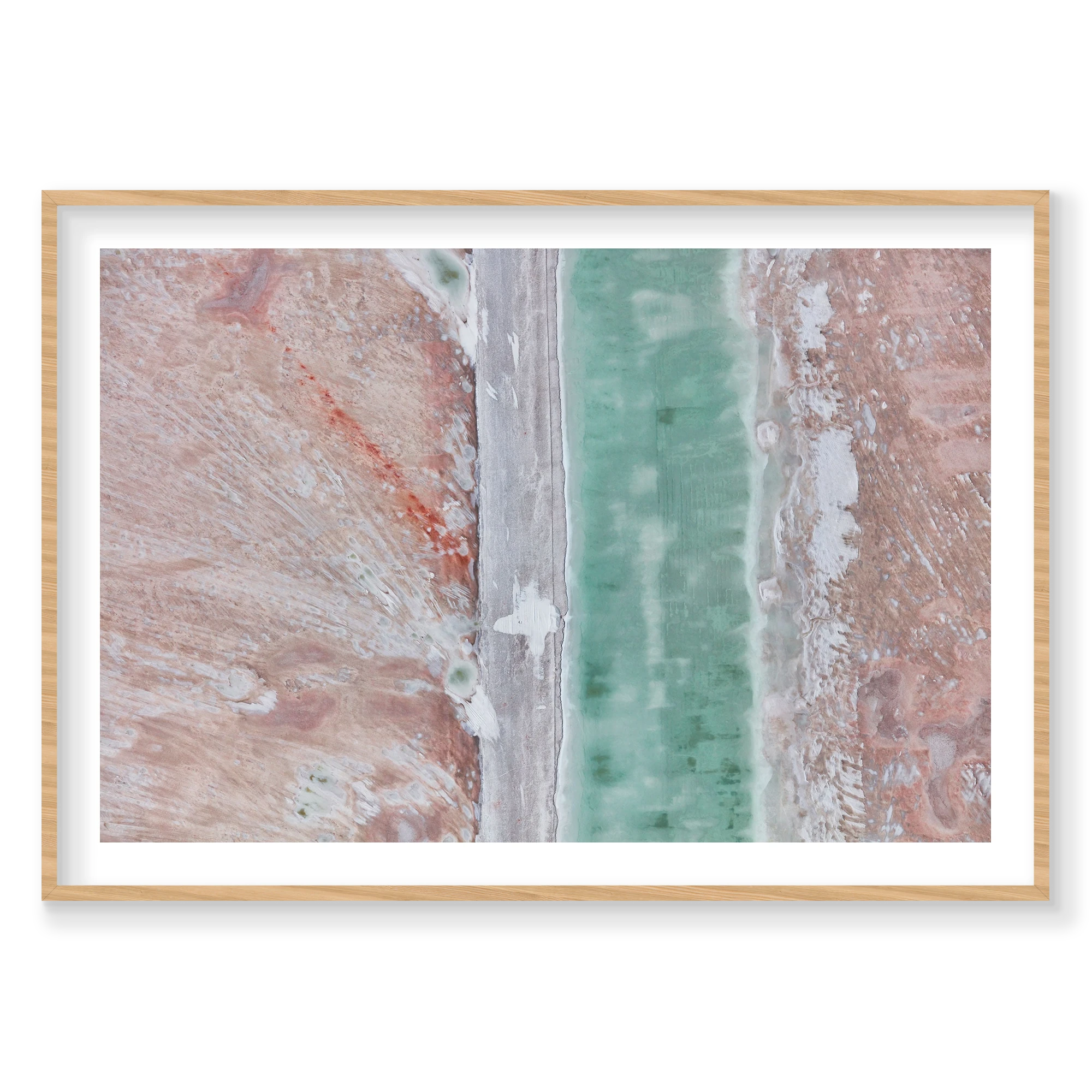 Verdigris, Great Salt Lake, Horizontal Print, natural Victorian Ash frame