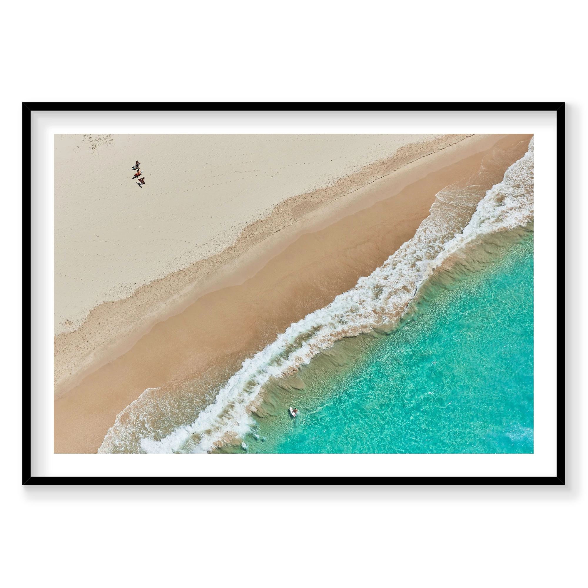 Wategos Surfers, Byron Bay, Horizontal Print, black Victorian Ash frame