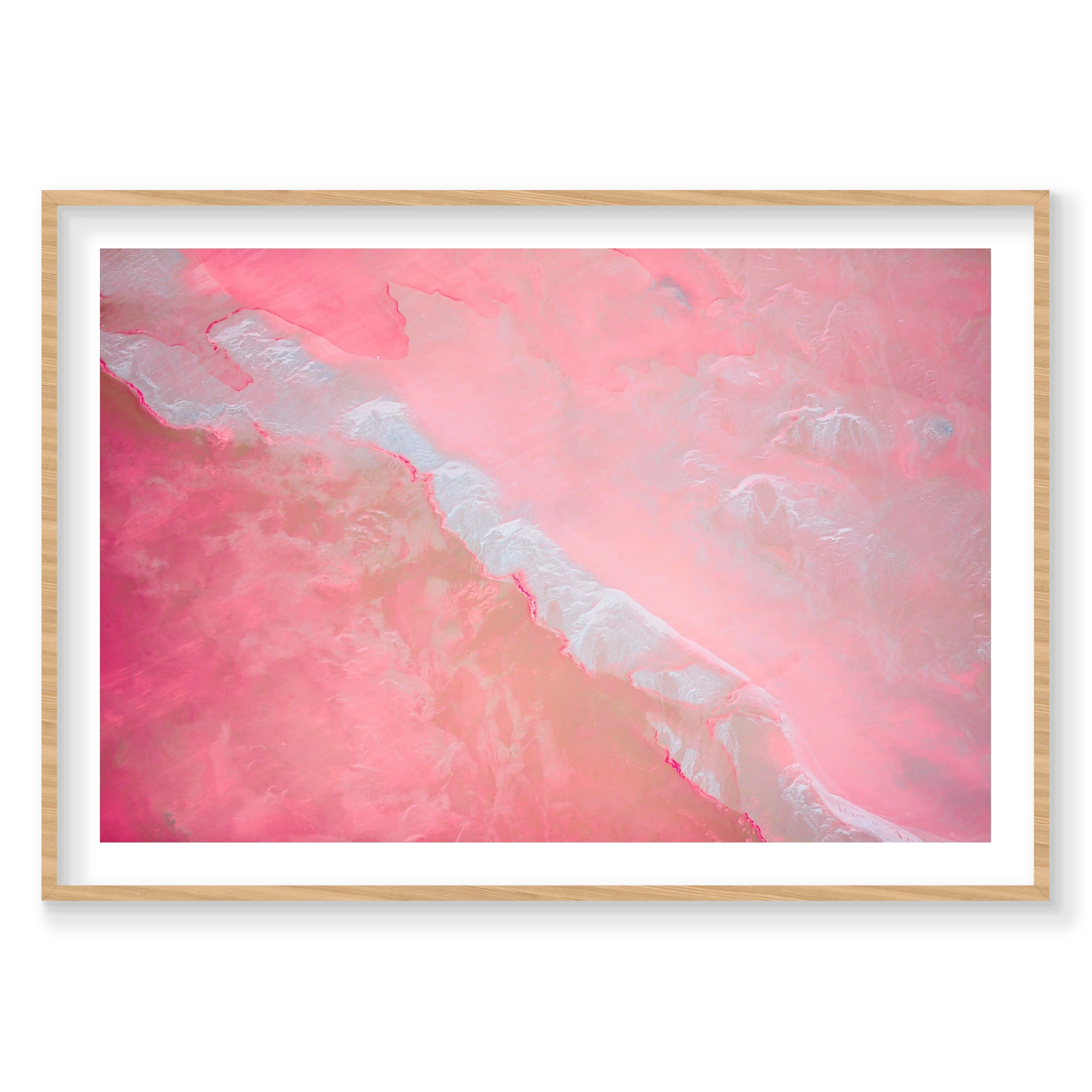 Watercolour, Hutt Lagoon, Horizontal Print, natural Victorian Ash frame