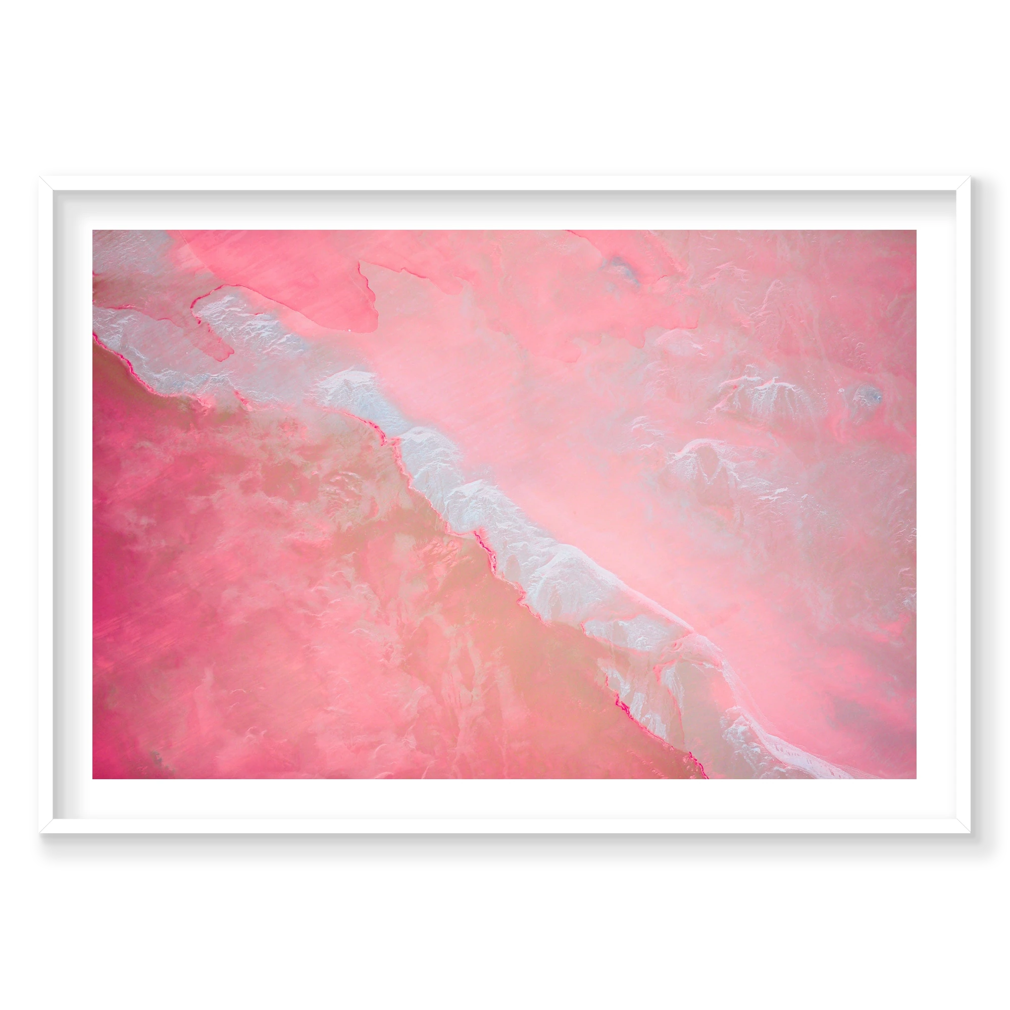 Watercolour, Hutt Lagoon, Horizontal Print, white Victorian Ash frame