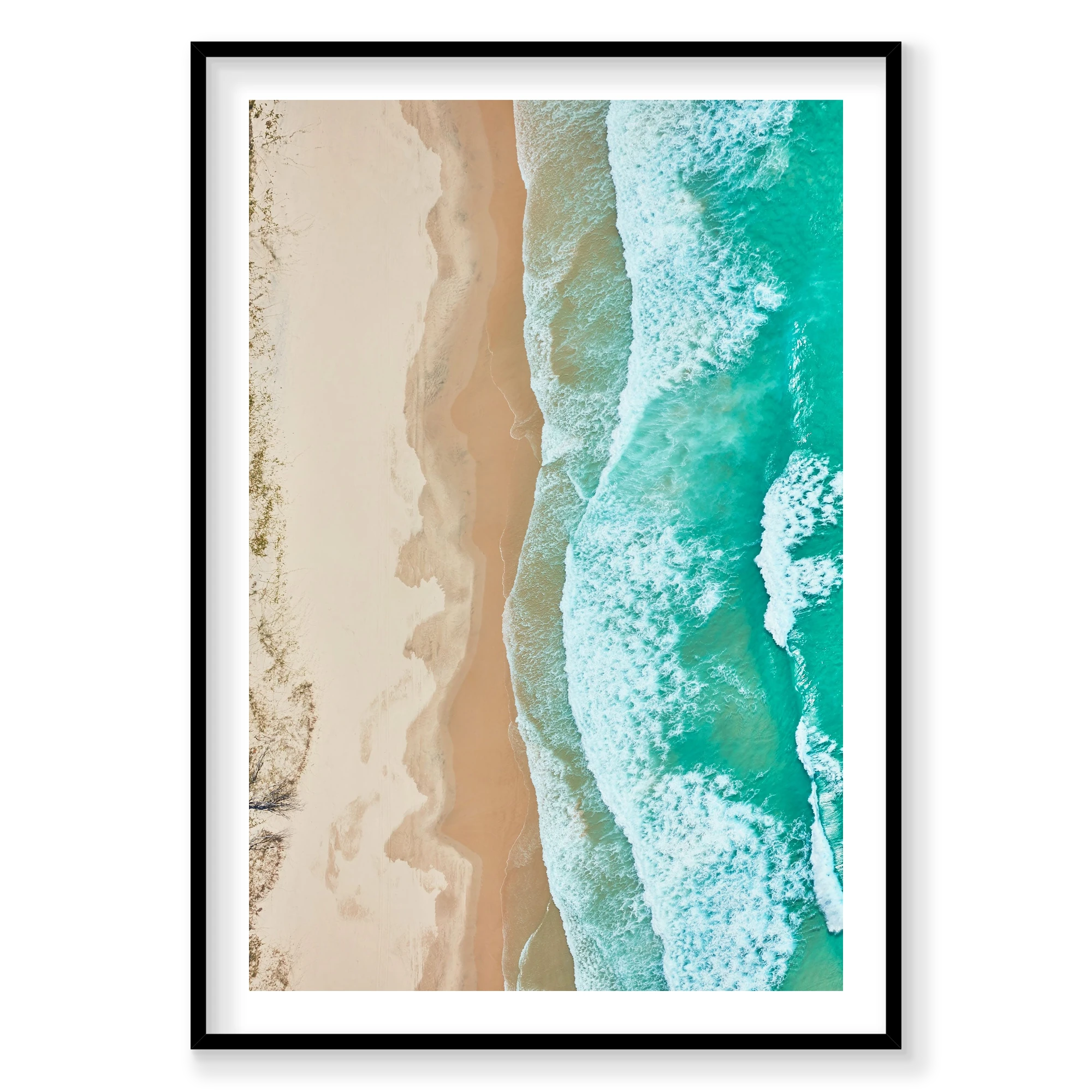 Waves, Byron Bay, Vertical Print, black Victorian Ash frame
