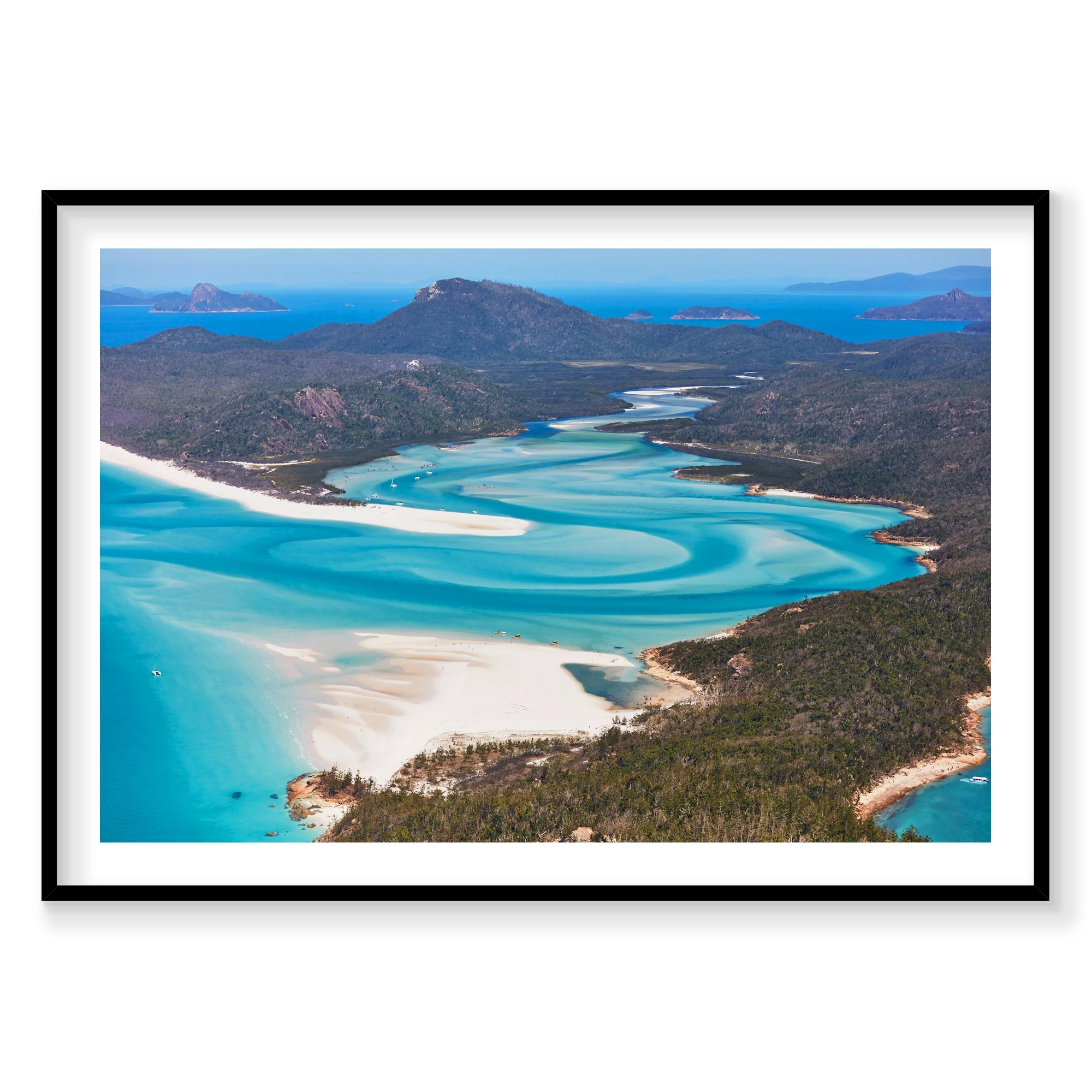 Whitehaven Beach, Horizontal Print, black Victorian Ash frame