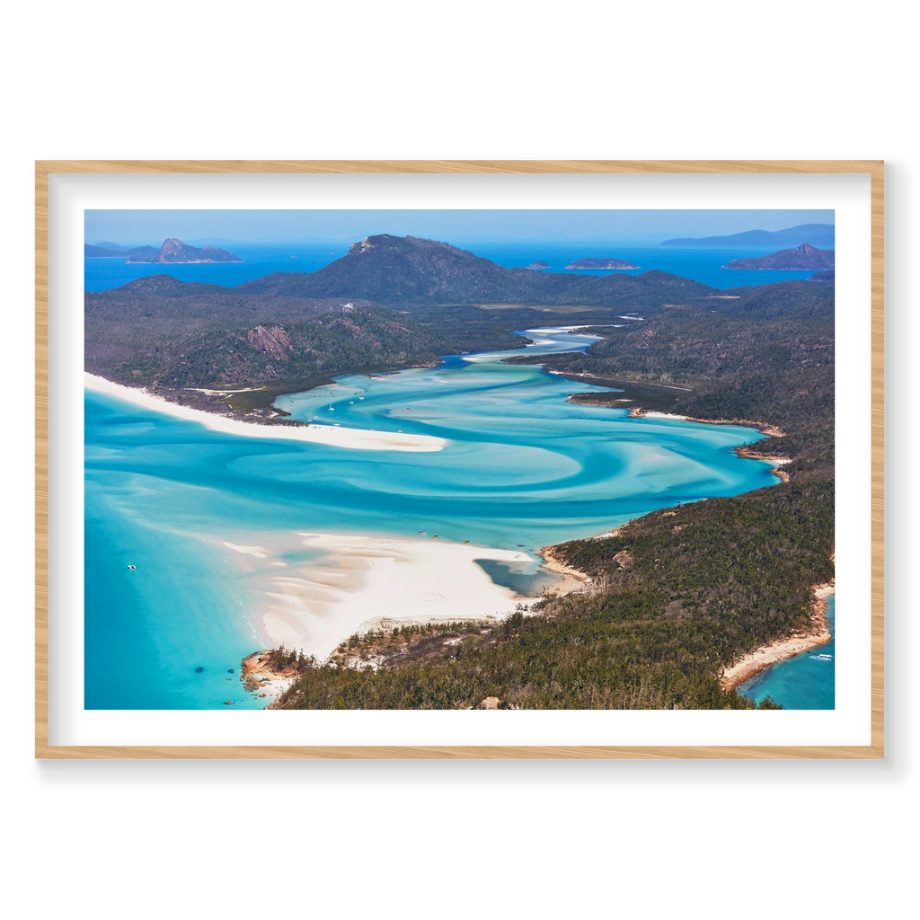 Whitehaven Beach, Horizontal Print, natural Victorian Ash frame