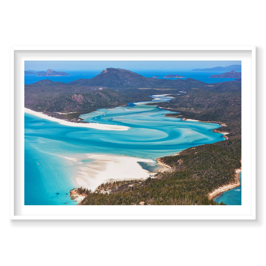 Whitehaven Beach, Horizontal Print, white Victorian Ash frame