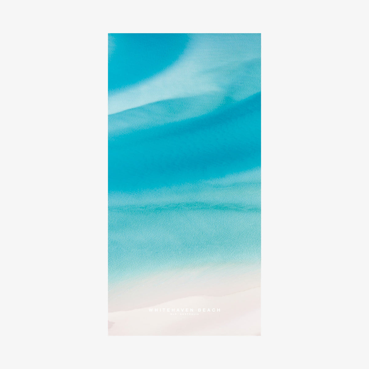 Aerial view of Whitehaven Beach turquoise waters and white sand, quick-dry beach towel by Remy Gerega