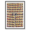 Yellow & White, Italy, Vertical Print, black Victorian Ash frame