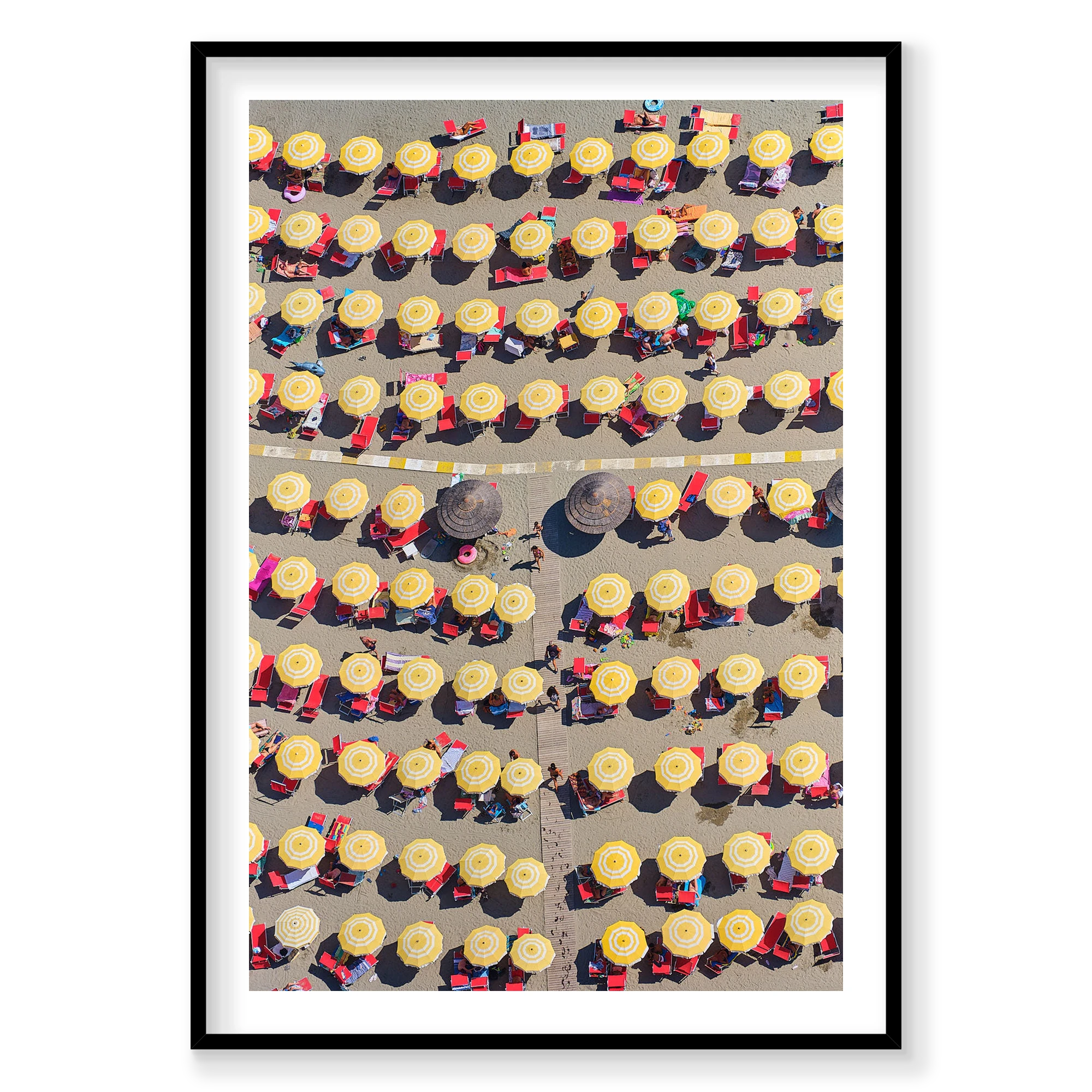 Yellow & White, Italy, Vertical Print, black Victorian Ash frame
