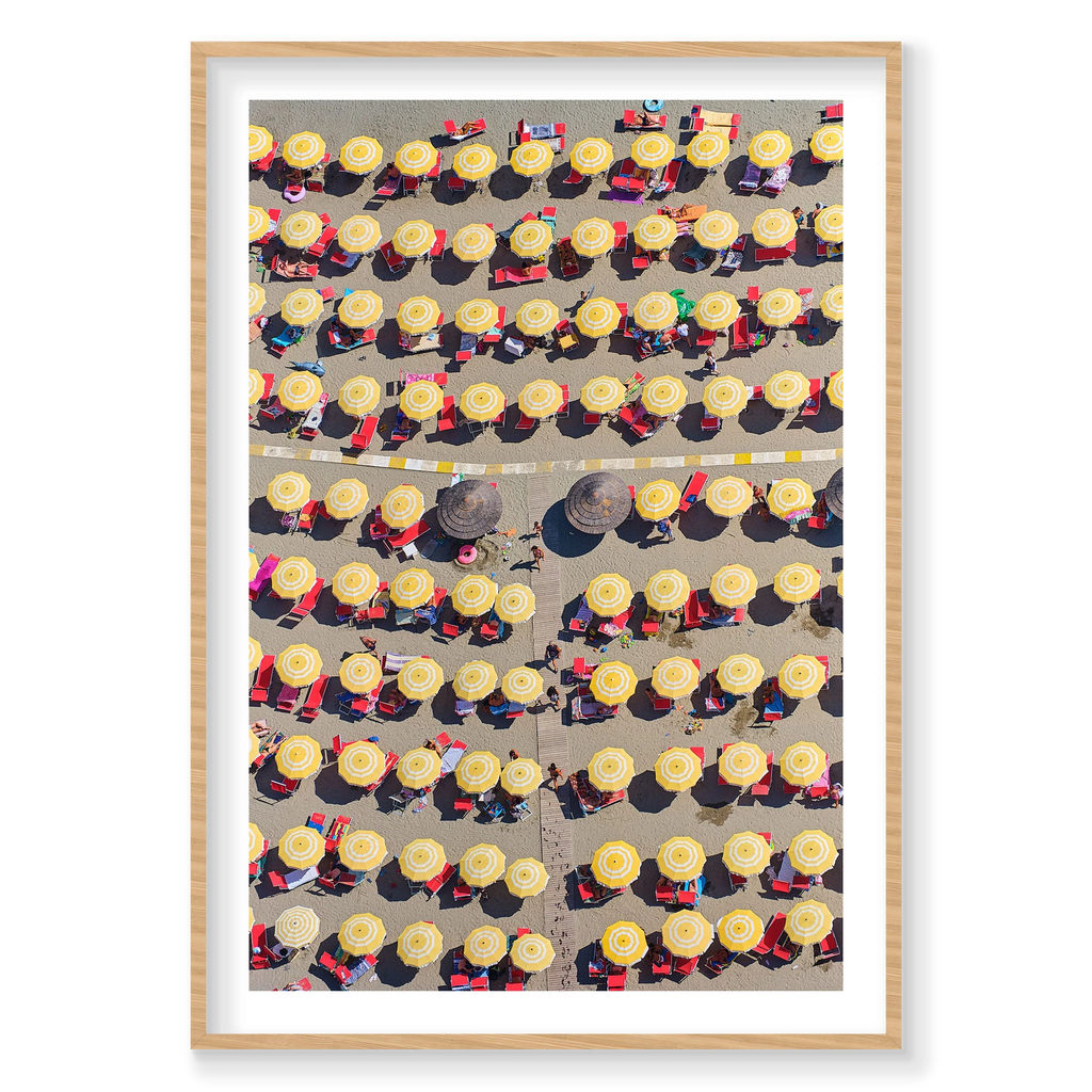 Yellow & White, Italy, Vertical Print, natural Victorian Ash frame