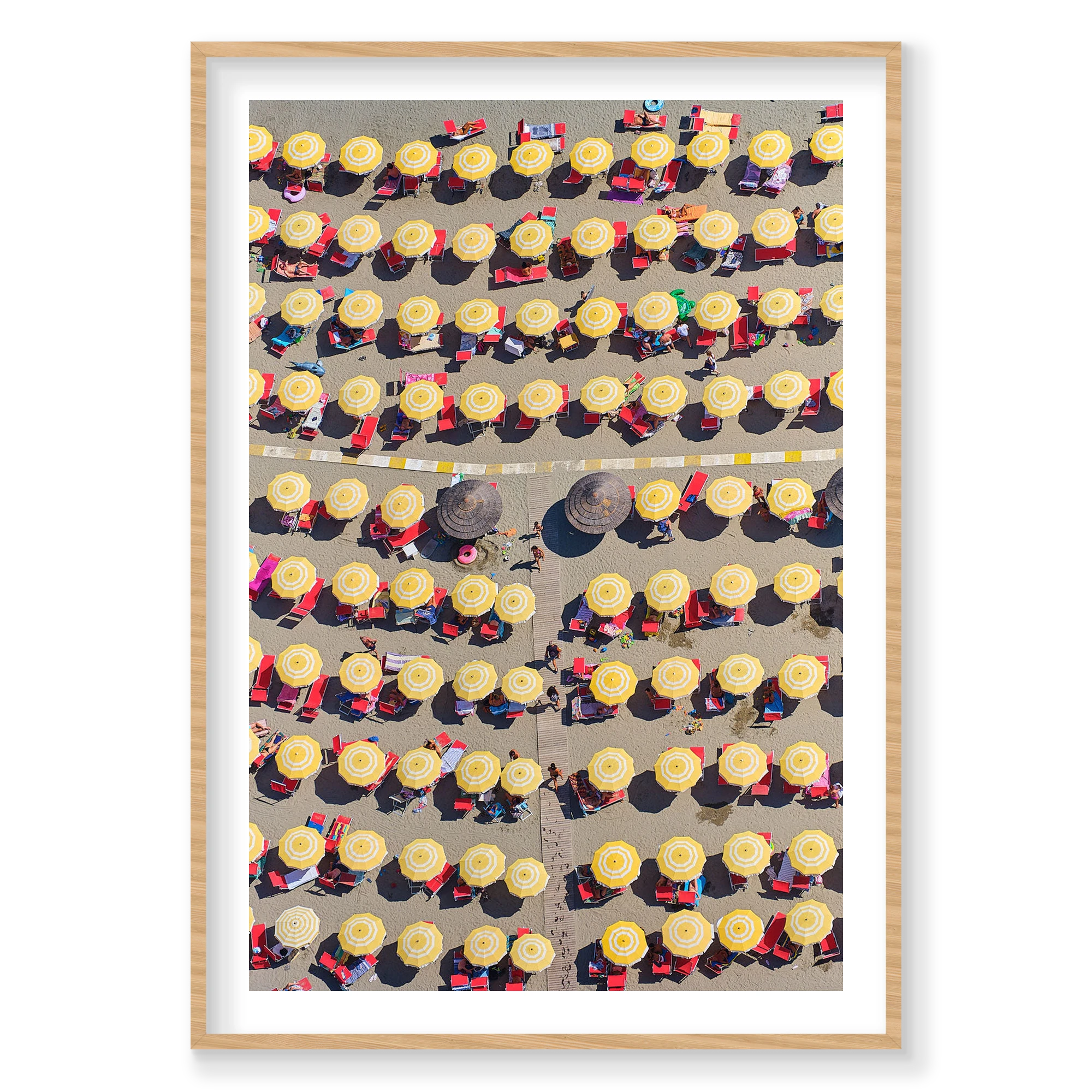 Yellow & White, Italy, Vertical Print, natural Victorian Ash frame