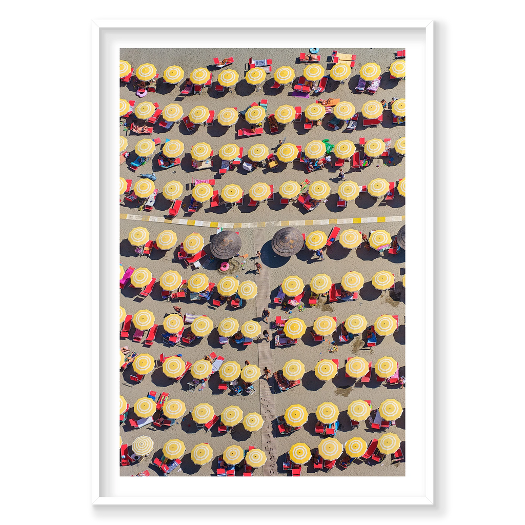 Yellow & White, Italy, Vertical Print, white Victorian Ash frame