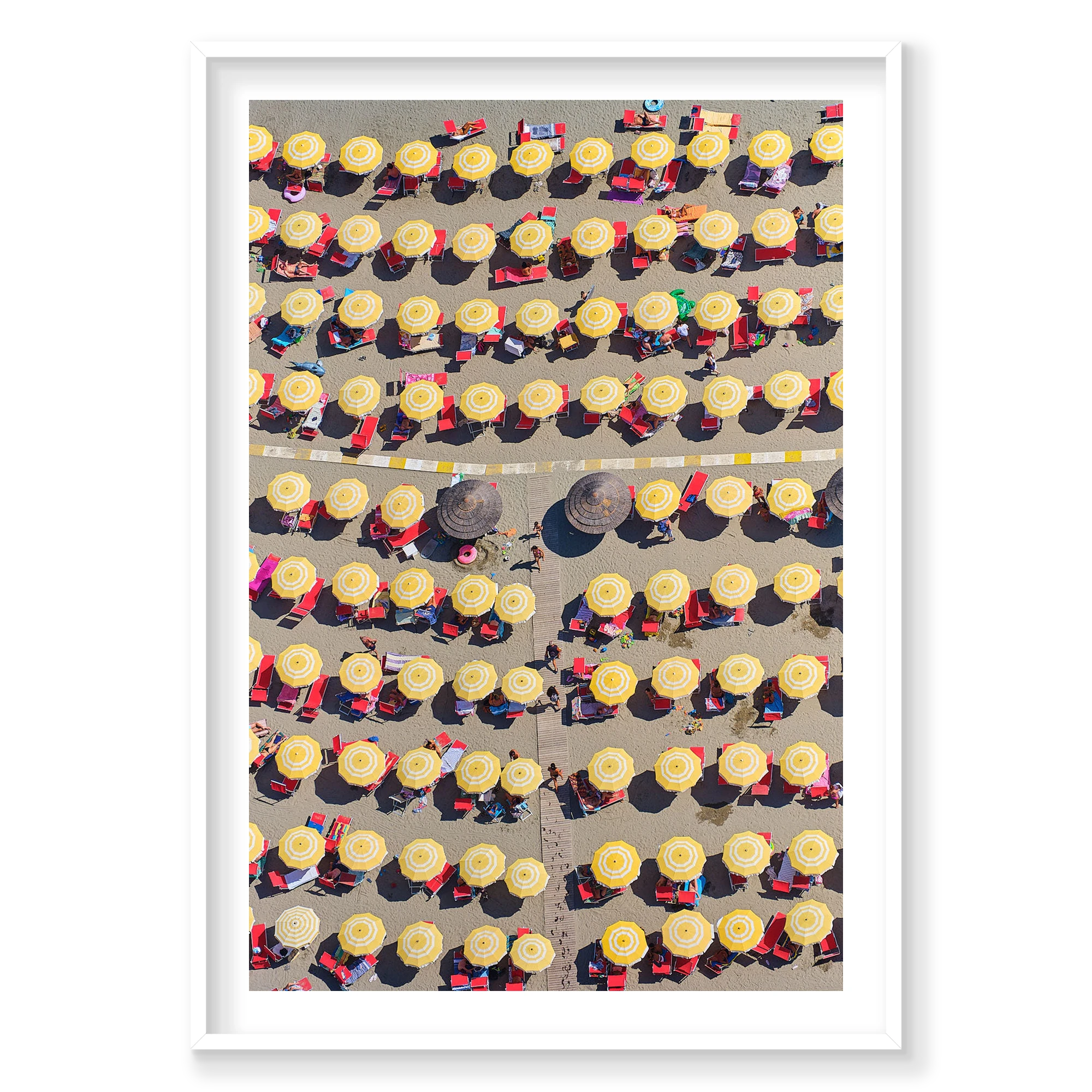 Yellow & White, Italy, Vertical Print, white Victorian Ash frame