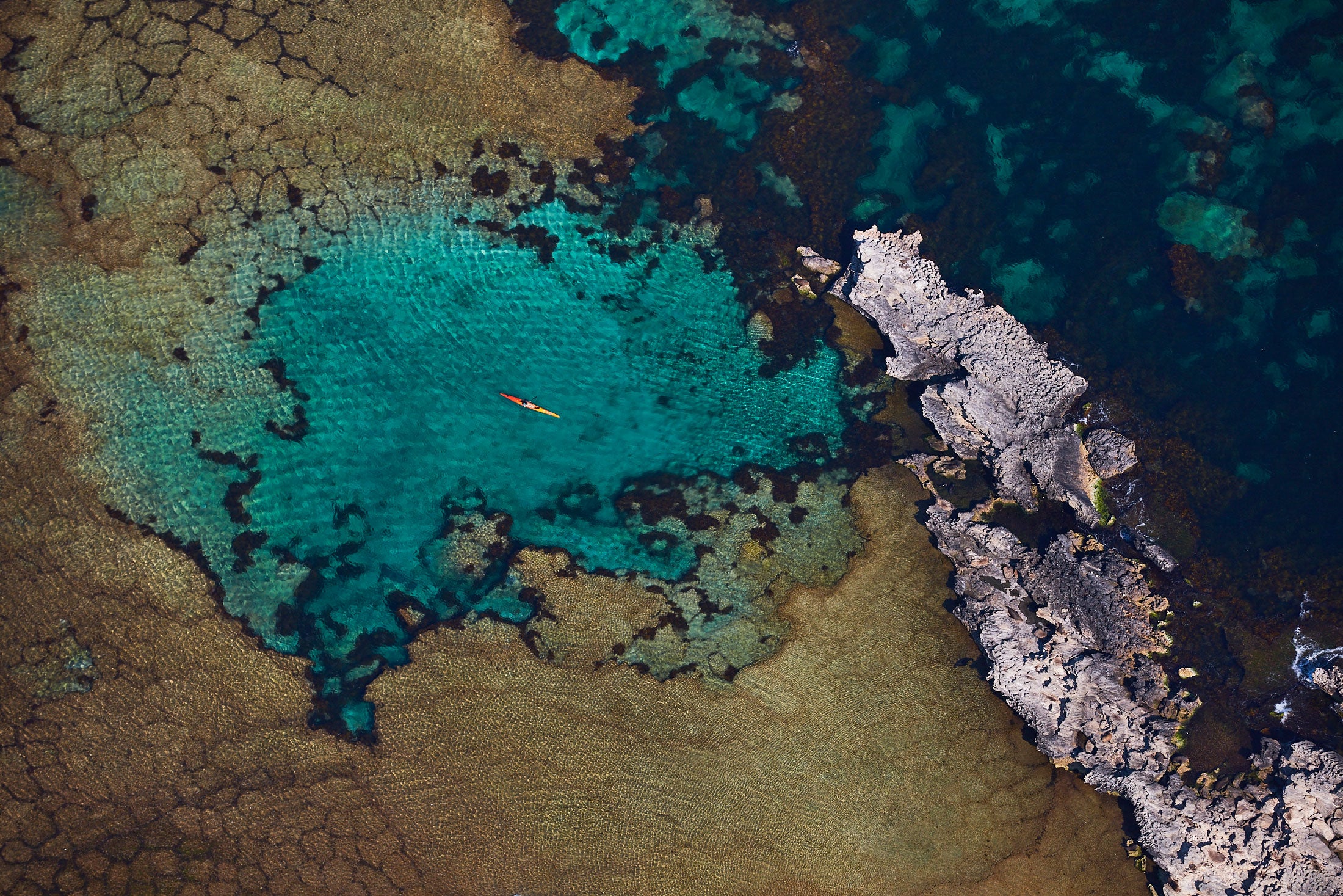 Lone Kayak, Rottnest Island, WA, Horizontal Print